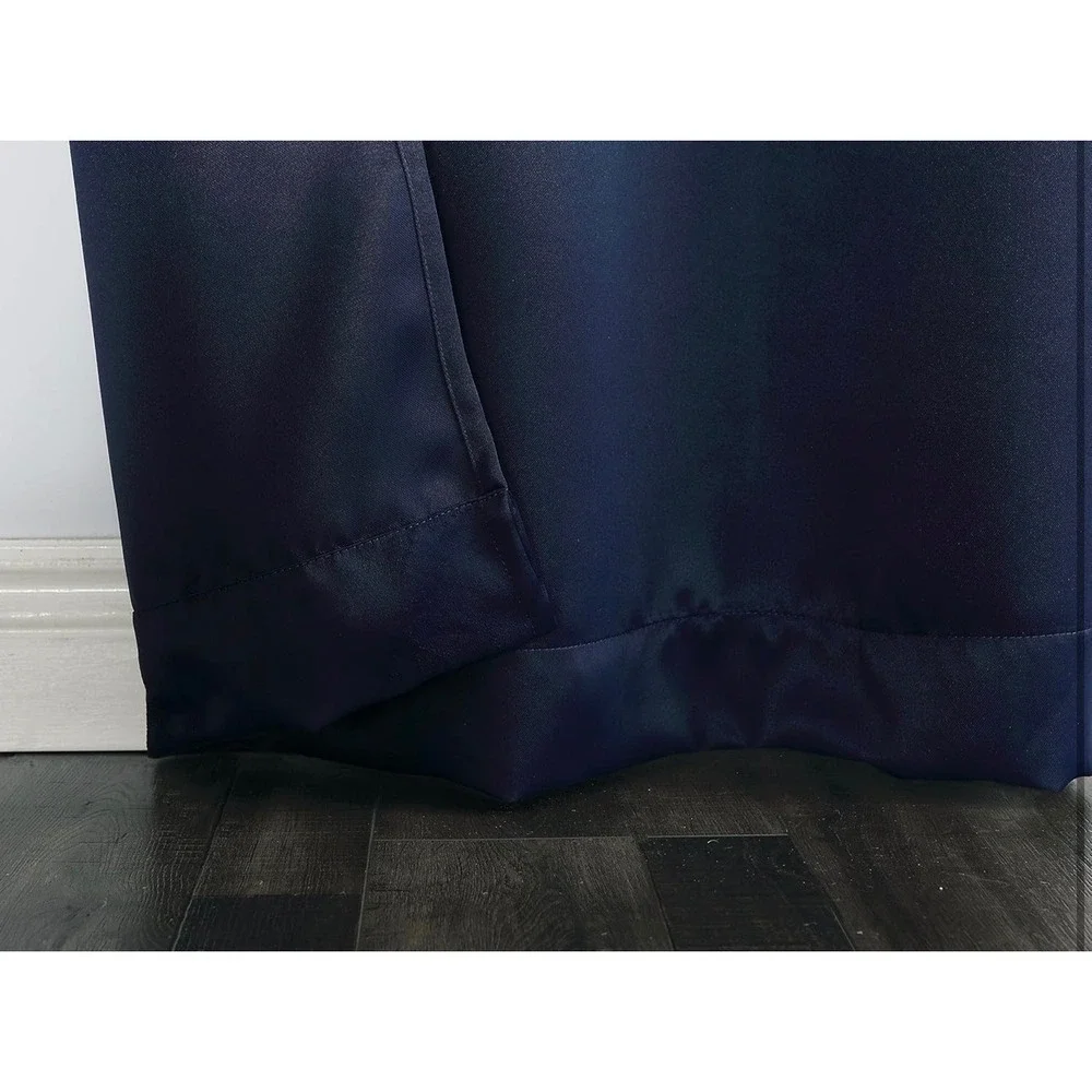 Sun Zero Easton Energy‎ Saving Blackout Rod Pocket Curtain Panel 40x84 Navy NWT